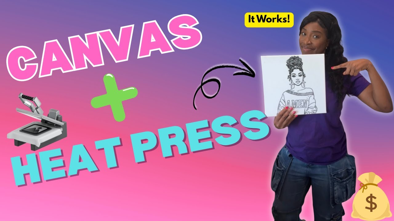 How to Heat Press a Canvas for Paint Kits | Sublimation + Screen Print Transfer Tutorial