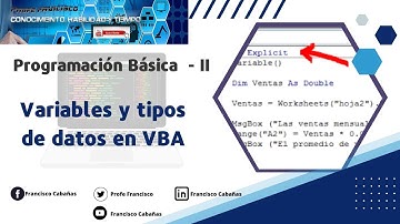 Video 2 - Variables y tipos de datos en VBA en Excel