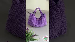 Herringbone Stitch 🐟 Crochet Handbag C124 #herringbonestitch #crochetbag