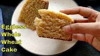 Eggless Whole Wheat Malai Cake in Kadai, Aata Cake Recipe without Oven, No Butter, No Condensed Milk