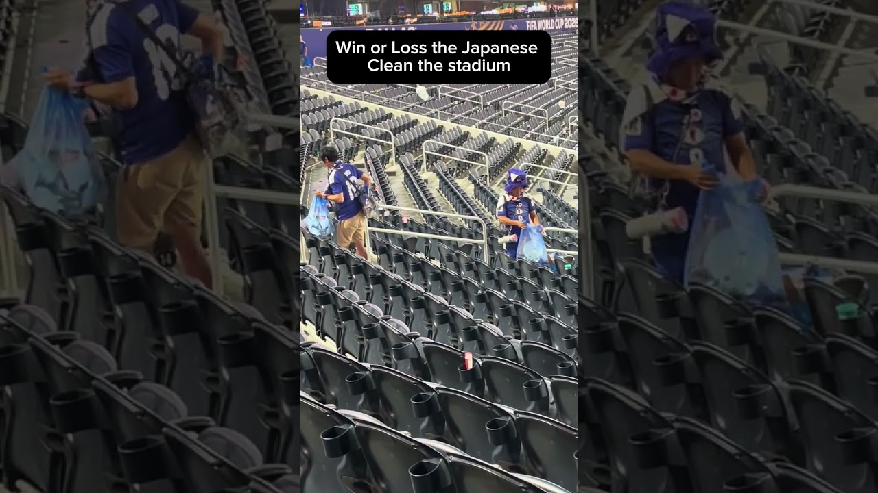 Win or Loss Japanese Clean the stadium🇯🇵⚽️ #worldcup #fifa #texas #japan #japanesefan
