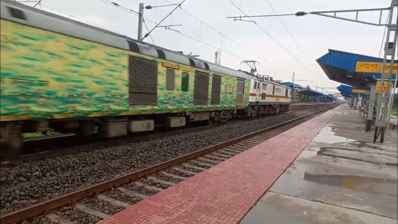 Indian Railways Hwh Wap7 leads LHB JatKoaa Express thrashing 130kmph