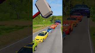 Small to Giant Cars vs Thor Hammer #beamng #beamngdrive #shorts