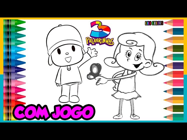 Pitando desenho do Pocoyo e 3 Palavrinhas Com JOGO dos 7 erros