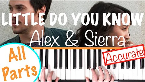 How to play LITTLE DO YOU KNOW - Alex & Sierra Piano Tutorial Chords Accompaniment