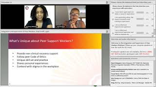 Integration and Supervision of Peer Workers