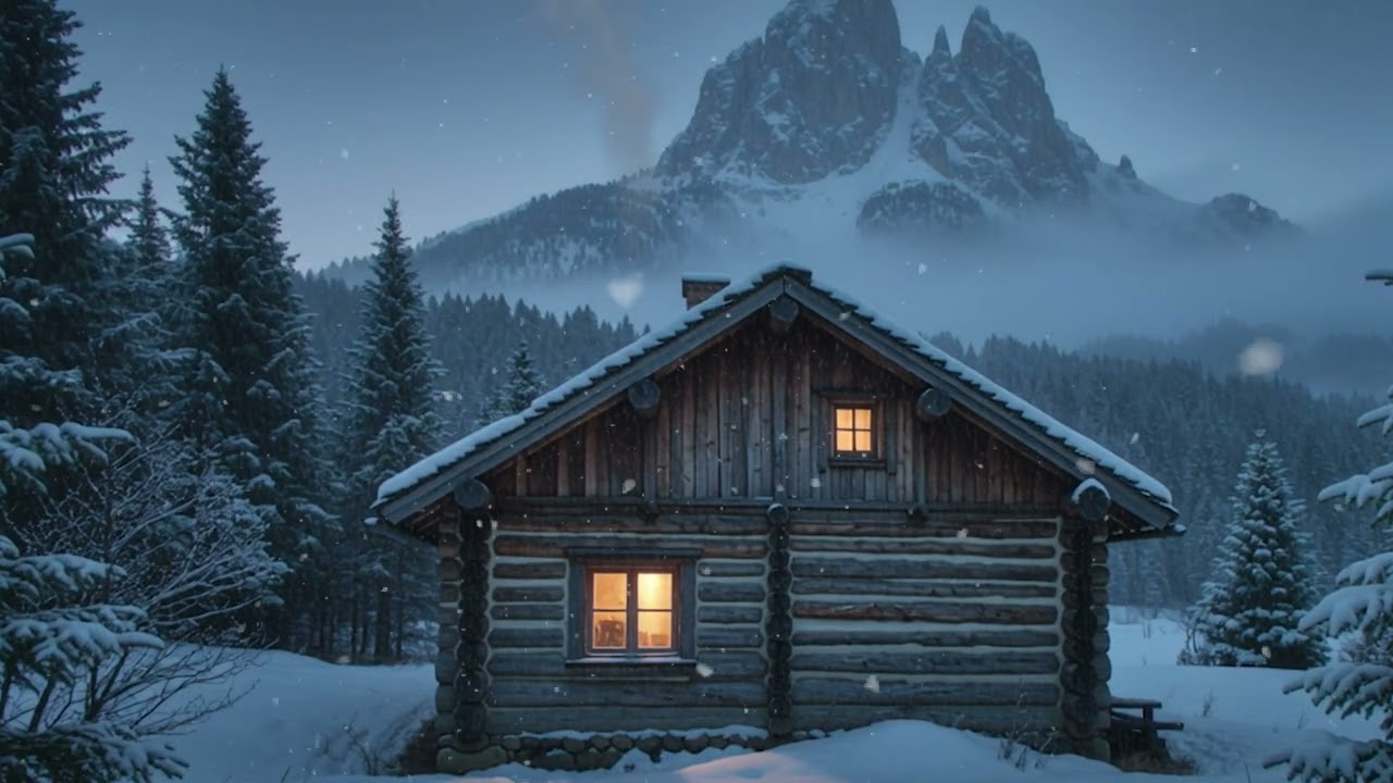 I Rendered the PERFECT Winter Cabin Scene | 4K Ultra-Detailed Animation & Ambience