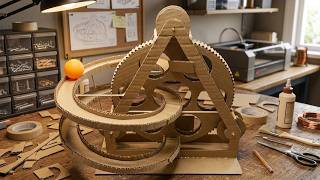 I Built an AUTOMATIC Cardboard Marble Run!