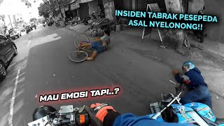 Vixion Crash Tabrak Pesepeda - Gara2 Orang Nyalip Ditikungan - Musibah Akibat Tumpahan Oli || RH#131