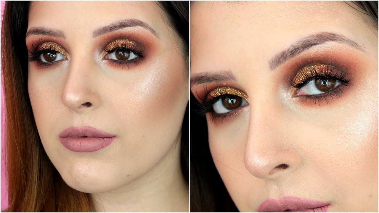 Maquilhagem com Glitter Dourado