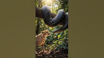 Anaconda Surprises Jungle Cat From Above! #Snake #Attack #Fight #Bite #Animal #Amazon #Zoo #Danger