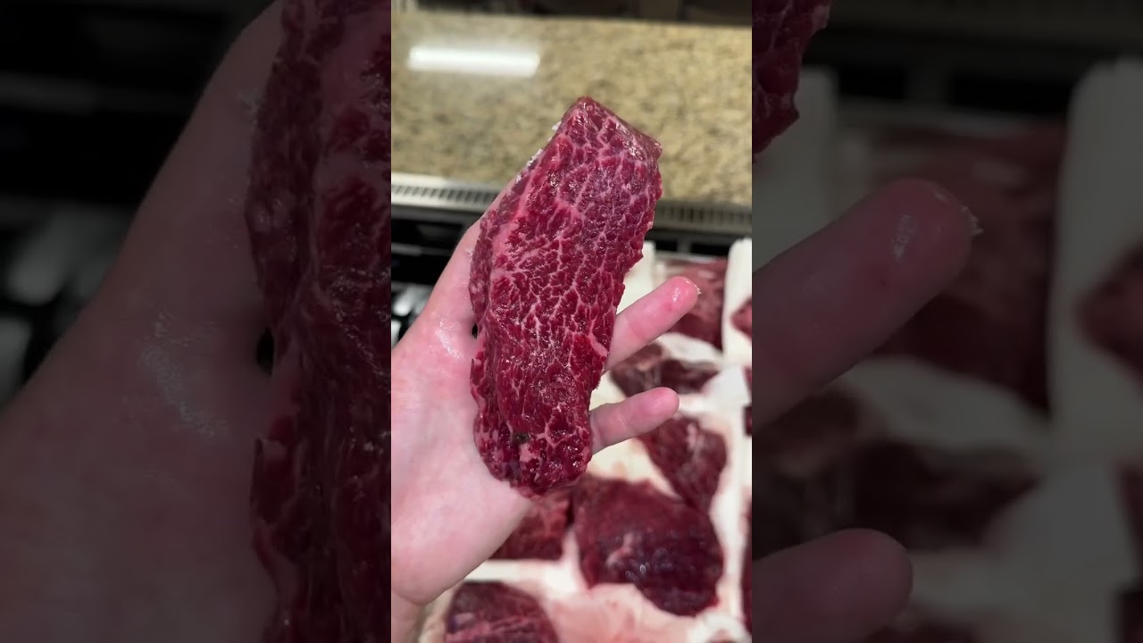 Seared Mishima Wagyu Flat iron. Sticky sushi rice.Garlic green beans. Chili umami crisp. Dark