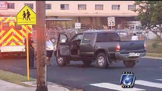 Pedestrian in wheelchair hit by truck