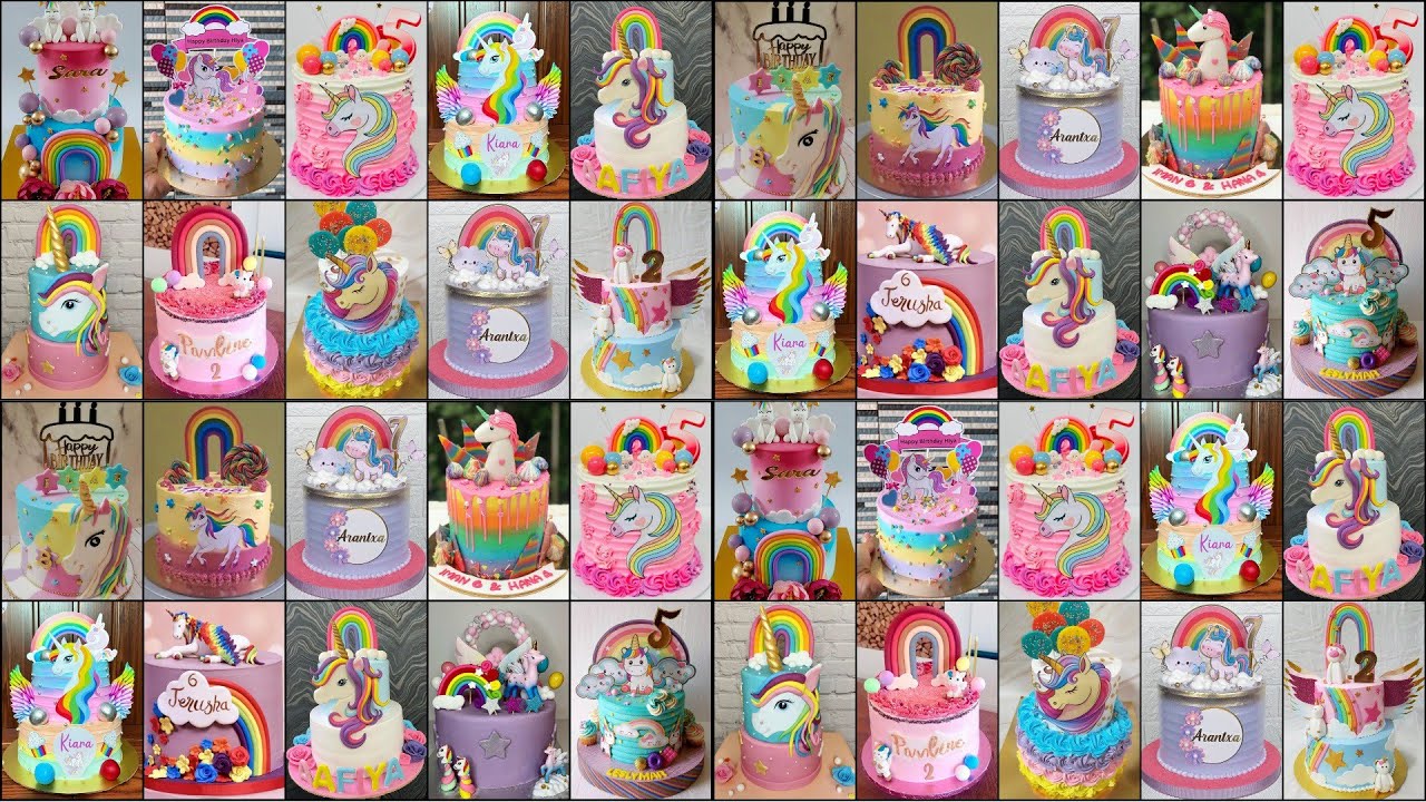 🌈,💯+Rainbow Theme Cake Design 2023/Cake Design/Birthday Cake/Unicorn Cake/Rainbow Cake Design#unicon