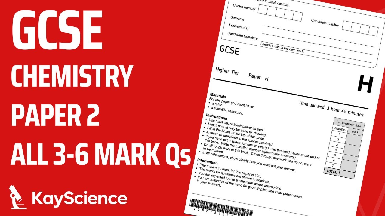 GCSE Chemistry Paper 2 8 Chemical Analysis Exam Questions & Answers Revision (36 mark Qs