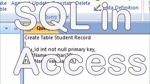 Structured query language in ms access
