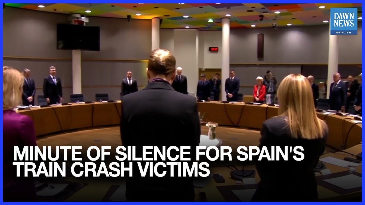 EU Leaders Hold Minute’s Silence for Spain Train Crash Victims | Madrid | Dawn News English