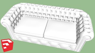 Chesterfield Sofa Modeling In Sketchup  Tutorialsup