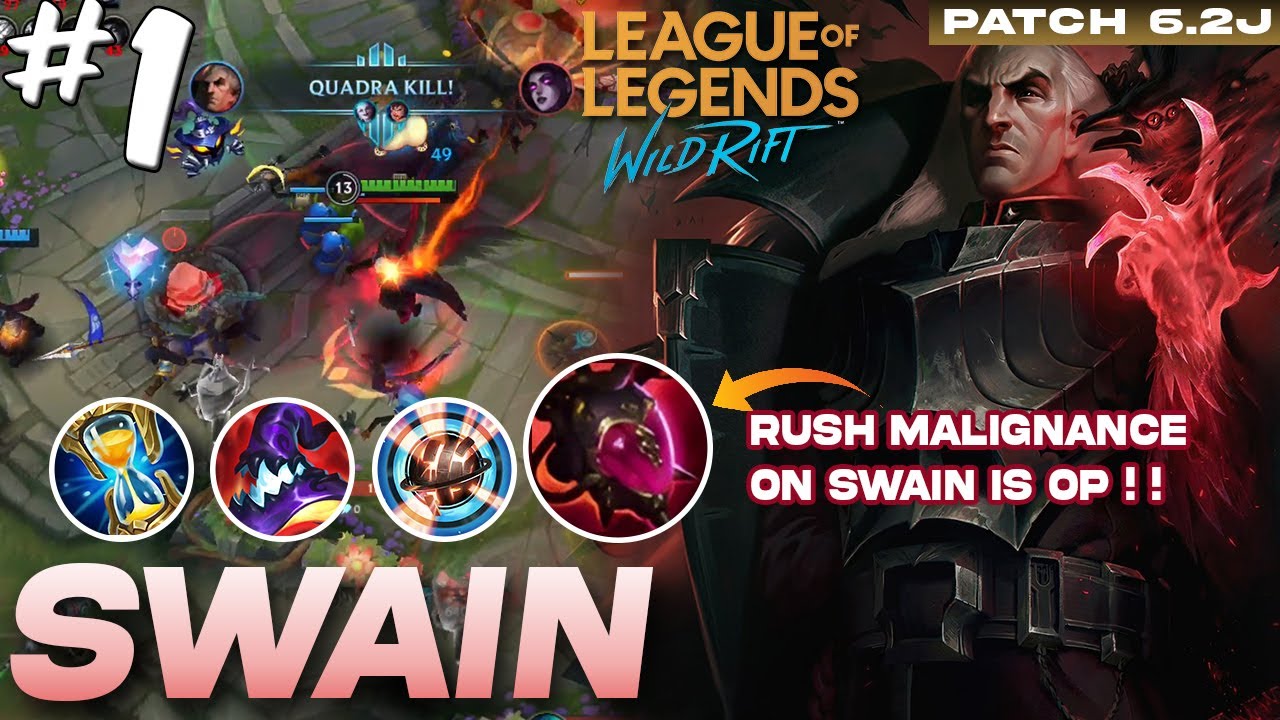 Malignance 1st item on Swain is deadly! | Swain gameplay #1 | Wild Rift