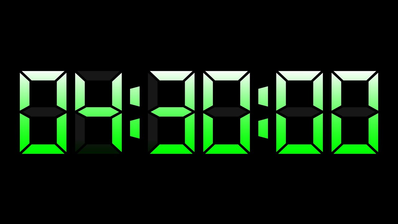 SILENT - 4 Hour and 30 Minute Countdown Timer with Chapters - LCD Bold - Green & White