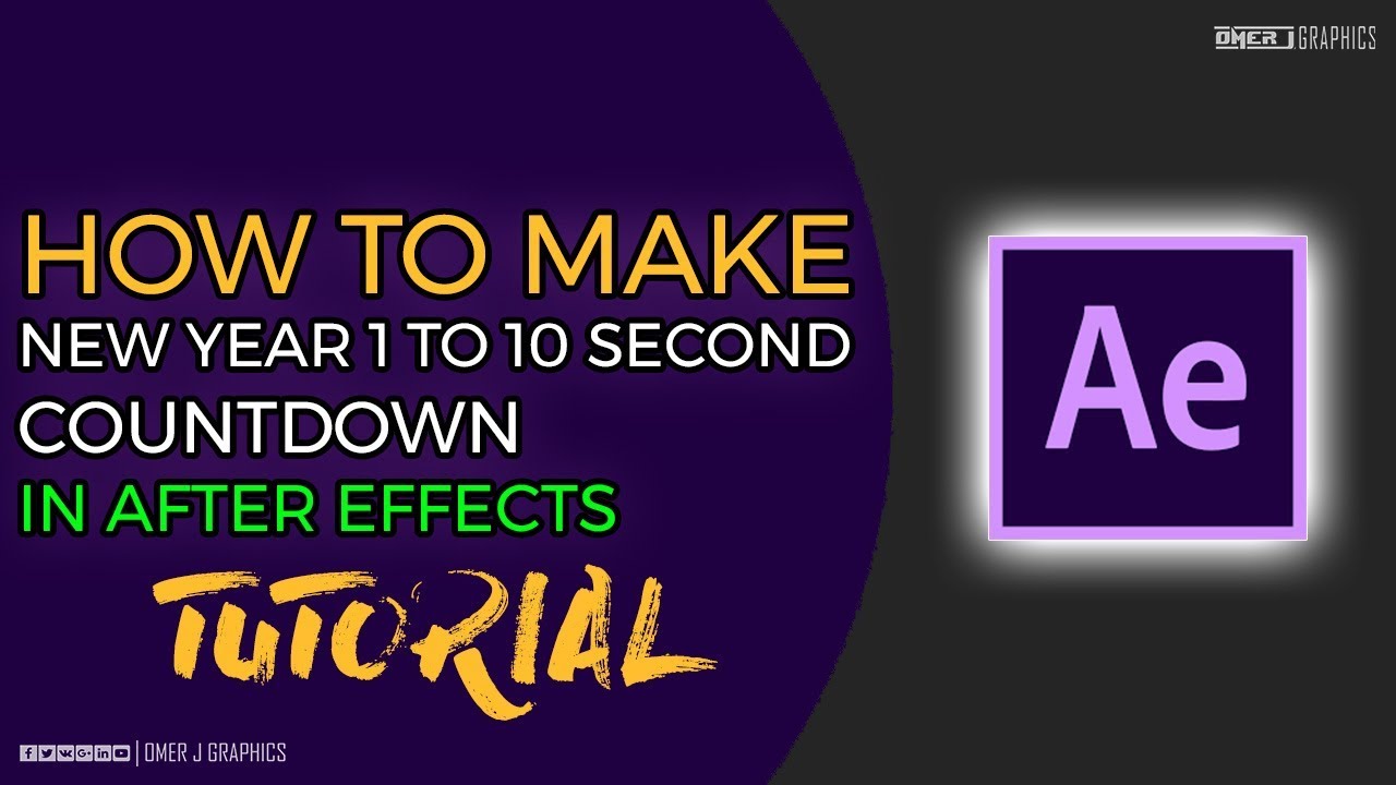 New Year Countdown in After Effects - After Effects Tutorial - Free Plugin | OMER J GRAPHICS
