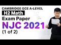 (1 of 2) A-Level H2 Math NJC 2021 Prelim Exam Paper 1