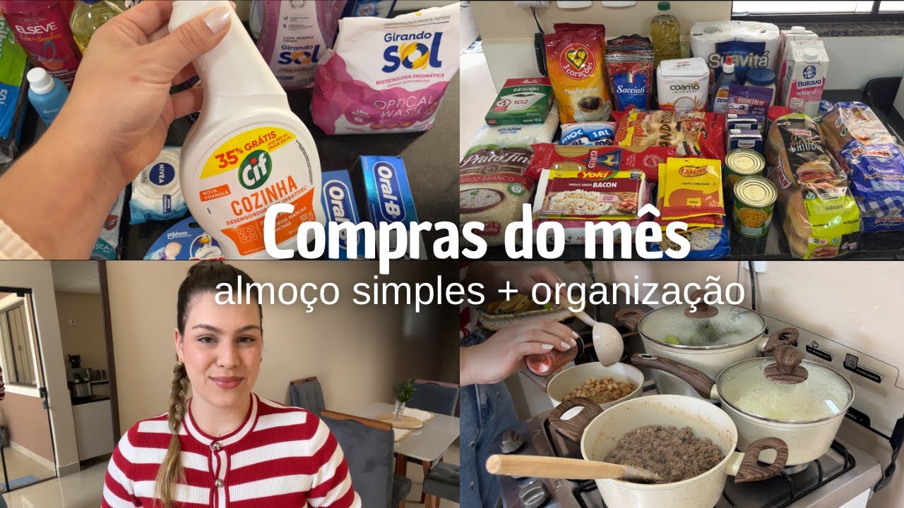 COMPRAS DO MÊS + ALMOÇO SIMPLES | organização do lar