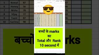 sum और Rank formula ll excel tutorial