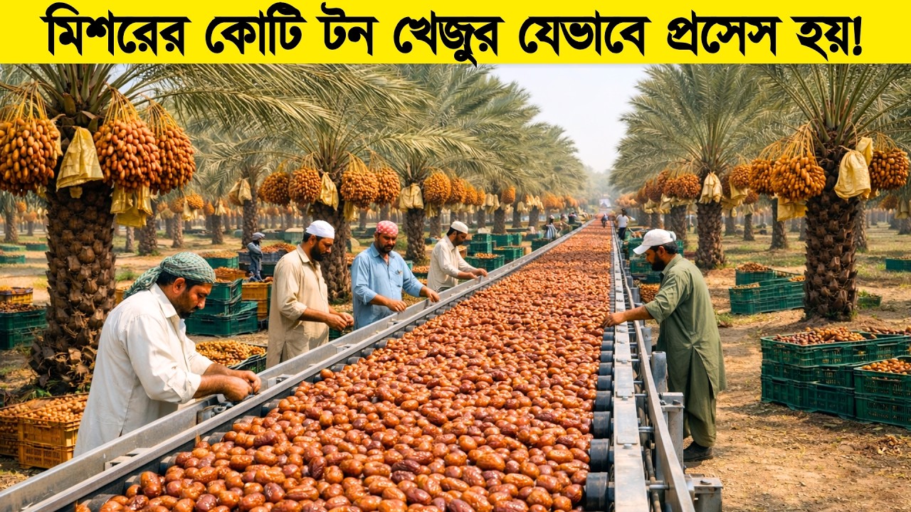 দেখুন মিশরের কোটি টন খেজুর কিভাবে প্রসেস হয়ে আমাদের কাছে আসে! How Dates Are Processed in Factory