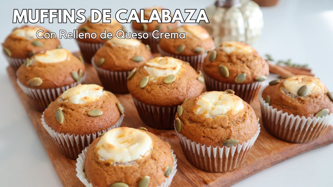 MUFFINS DE CALABAZA | Con relleno de queso crema