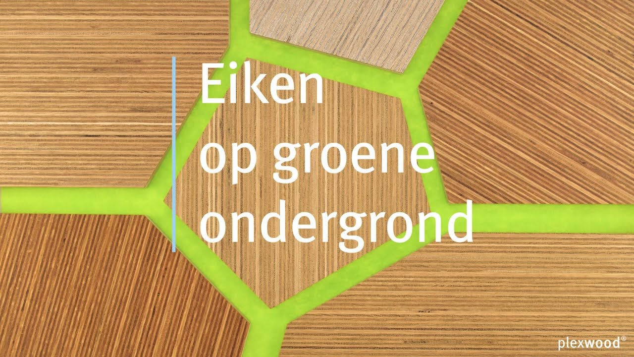 Innovatief eiken fineer op een harmonieuze groene achtergrond