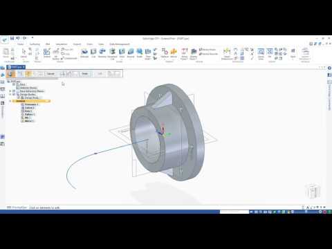 Using Sweep Protrusion command to add an elbow feature to the model