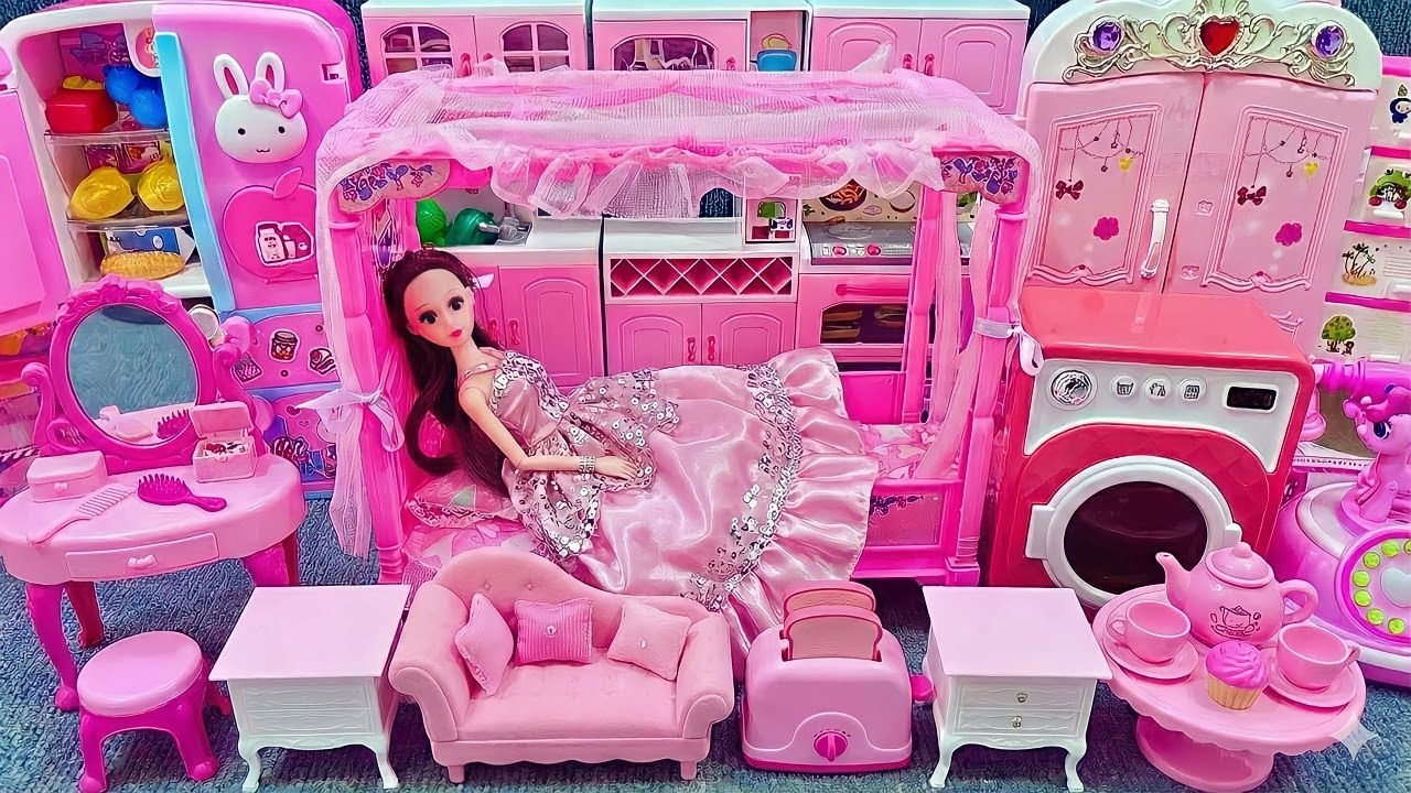10 Minutes Satisfying with Unboxing Barbie Princess Bedroom & Kitchen Playset ASMR | Review Toys