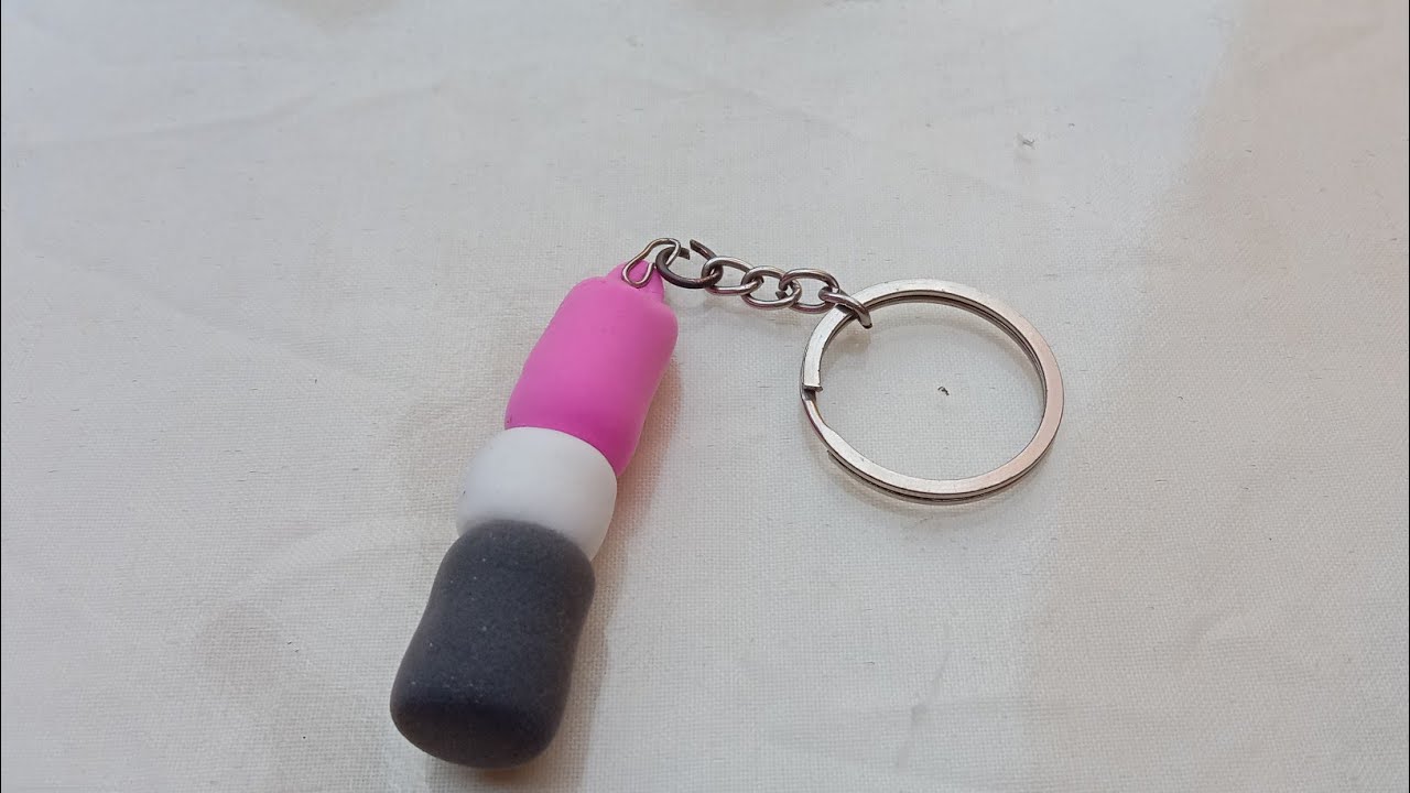 Clay Lipstick Keychain DIY How to Make Polymer Clay Miniature