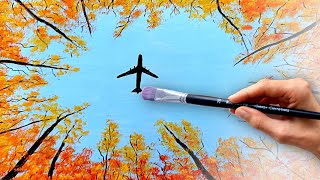 Как нарисовать самолет в небе | How to draw plane in sky