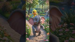 Cute Duck & Baby Elephant Dance 🐥🐘#viral #yiutubeshort #viralvideo