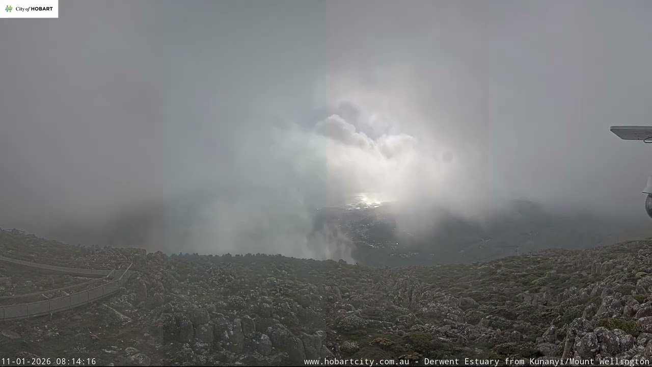 Hobart 🇦🇺 Mountain View Time Lapse ☁️ (Kunanyi / Mount Wellington) - January 11 2026