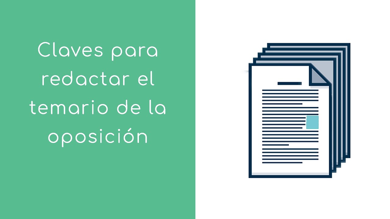 Claves para redactar el temario de la oposición YouTube