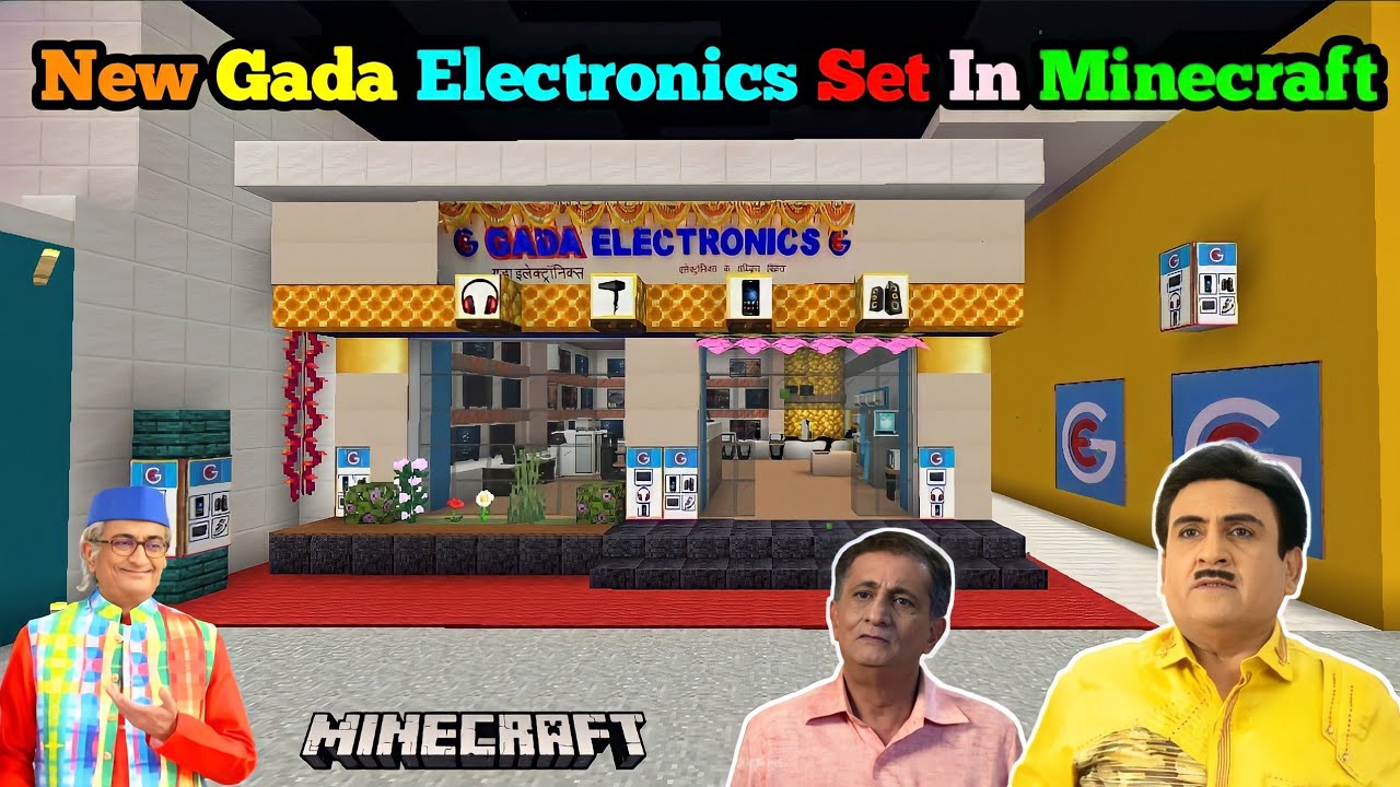 Jethalal New Gada Electronics In Minecraft - Inside Tour 🔥🤩 Jethalal New Shop In TMKOC  🔥