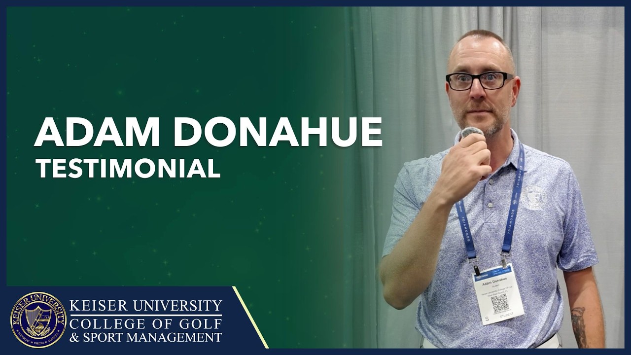 https://collegeofgolf.keiseruniversity.edu/yt

Hear from student Adam Donahue, a Retired Air Force Veteran, as he shares his time and experience with Keiser University College of Golf. And his time at the PGA Show

"I chose Keiser University. It was advertised to the Veterans Golfer Association, so that's how I became familiar with it. And then finally one day I just made a phone call and that was the end of it. I was hooked. I love coming to class. Talking about golf, learning about golf, and then going to practice. It's golf 24 hours a day. And for me personally, it's a dream come true that I get to do something that I always thought was impossible."

️⛳️Download your complimentary Golf Career Guide and discover dozens of jobs available to you in the golf industry.
https://collegeofgolf.keiseruniversity.edu/your-professional-golf-career/

Keiser University College of Golf
2600 N. Military Trail
West Palm Beach FL 33409
888.355.4465 / 561.478.5500
https://collegeofgolf.keiseruniversity.edu/

=============================================================
https://www.facebook.com/CollegeofGolf
https://x.com/collegeofgolf
https://www.instagram.com/ku.collegeofgolf/
https://www.linkedin.com/company/keiser-university-college-of-golf/