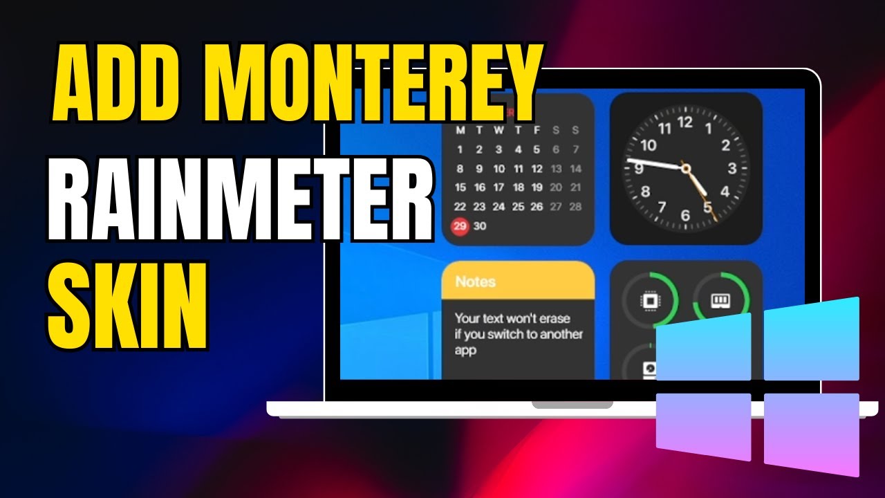 How to Add Monterey Rainmeter Skin on Windows 10 (Full Guide) - YouTube