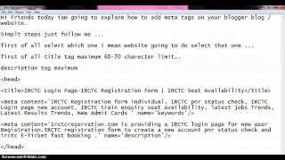 How to Add Meta tags on your blogger blog / website