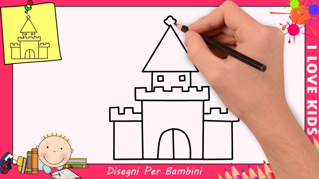 Come Disegnare Un Castello Facile Passo Per Passo Per Bambini 1 Youtube