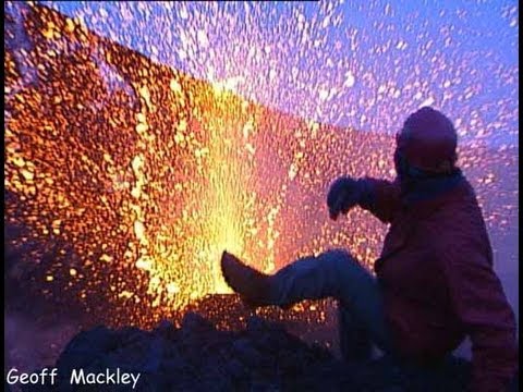 Geoff Mackley has close call on Mt Etna