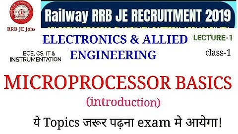 MICROPROCESSOR BASICS INTRODUCTION FOR RRB JE ELECTRONICS & ALLIED ENGINEERING|| BY SIRJEE CLASSES