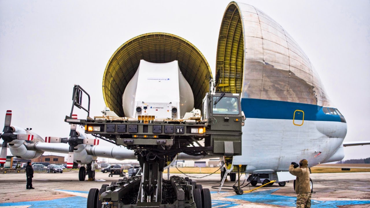 Aero Spacelines "Super Guppy" Loading Orion Spacecraft at Mansfield Lahm Regional Airport