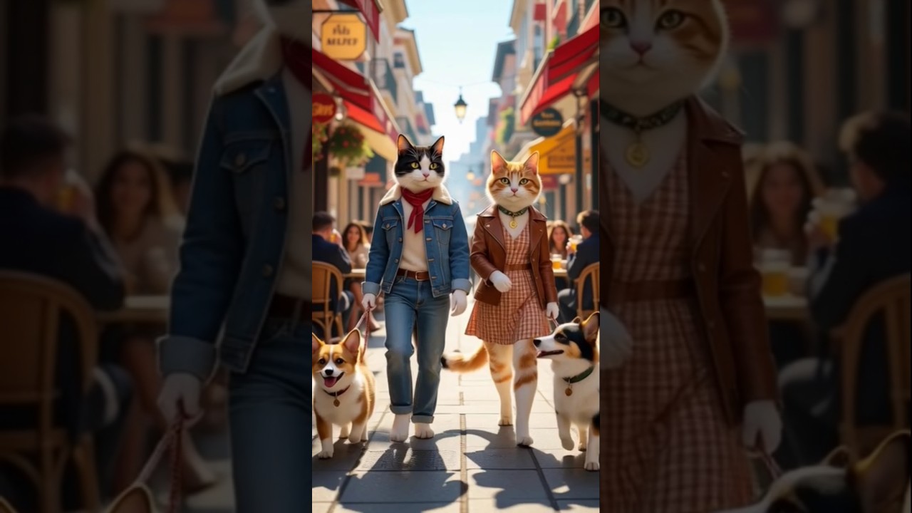 “Paws & Coffee: City Walk Vibes ☕🐾” 