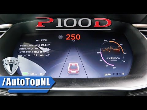 Tesla Model S P100D LUDICROUS ACCELERATION & TOP SPEED 0-250 km/h by AutoTopNL