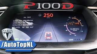 Tesla Model S P100D LUDICROUS ACCELERATION & TOP SPEED 0-250 km/h by AutoTopNL