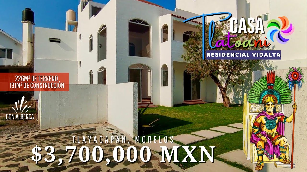 🏡CASA TLATOANI EN VENTA con ALBERCA🌊 PUEBLO MÁGICO Tlayacapan Morelos ‼️Residencial (NO DISPONIBLE)